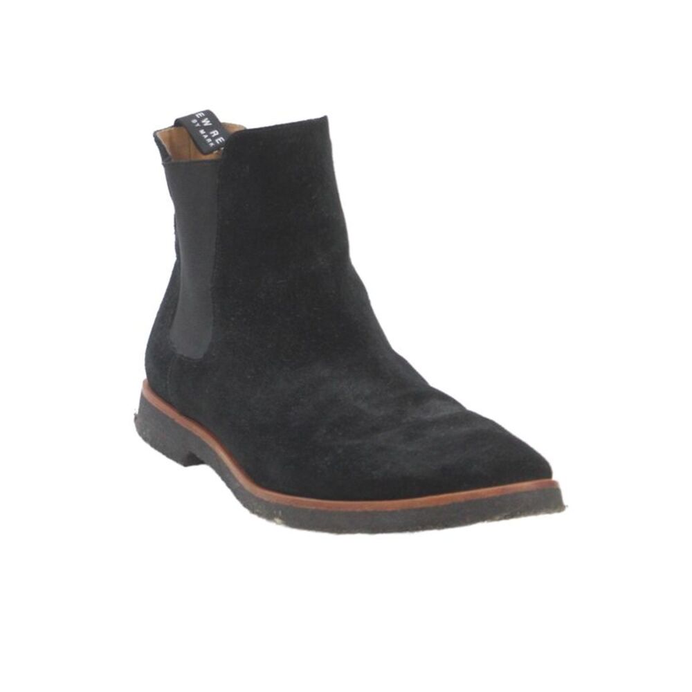 New Republic Mens Suede Stretch Inset Ankle Boots Black Size 10.5